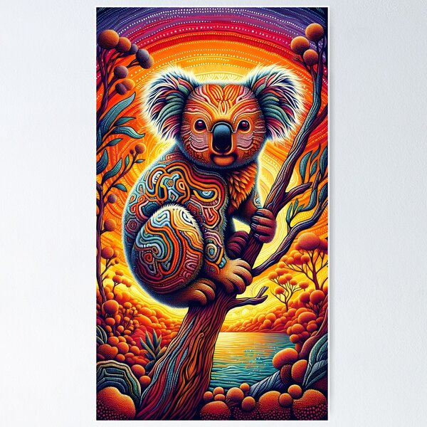Item preview, Aboriginal Painting Koala in a Tree Psychedelic designed and sold by Travelcases.