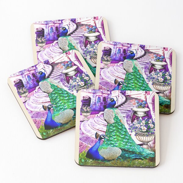 Item preview, The Courtyard (Peacocks) designed and sold by Tripp Art Studio.