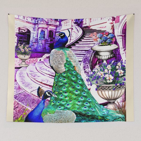 Item preview, The Courtyard (Peacocks) designed and sold by Tripp Art Studio.