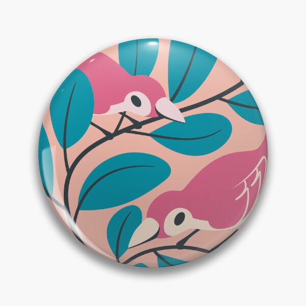 Item preview, Pink Birds on Blue Branches designed and sold by OhYha.