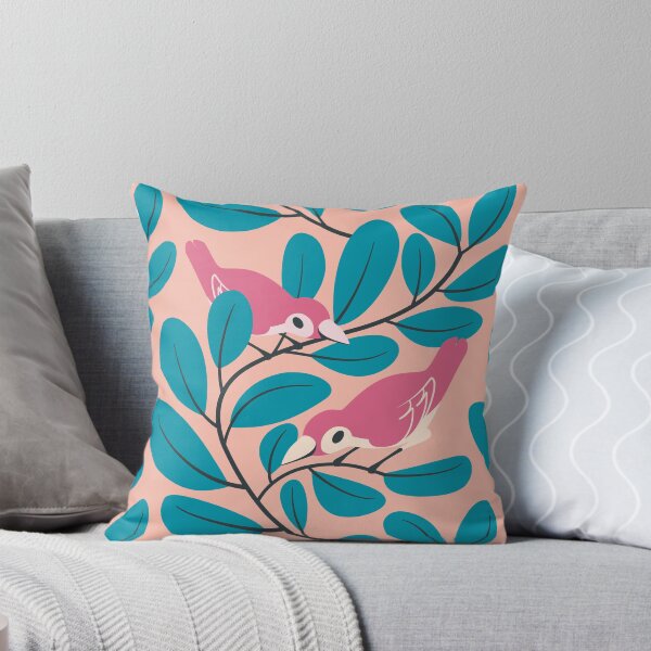 Item preview, Pink Birds on Blue Branches designed and sold by OhYha.
