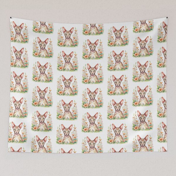 Item preview, Oriental Shorthair Cat And Flowers designed and sold by TheAnimalZ00.