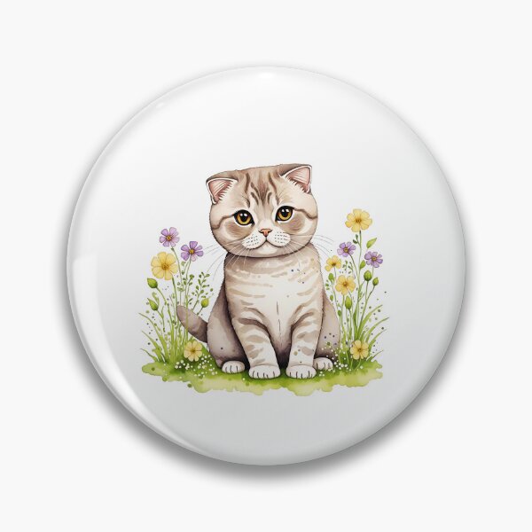 Item preview, Scottish Fold Cat And Flowers designed and sold by TheAnimalZ00.