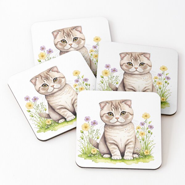 Item preview, Scottish Fold Cat And Flowers designed and sold by TheAnimalZ00.
