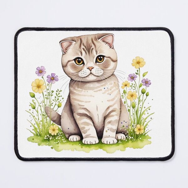 Item preview, Scottish Fold Cat And Flowers designed and sold by TheAnimalZ00.