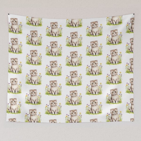 Item preview, Scottish Fold Cat And Flowers designed and sold by TheAnimalZ00.