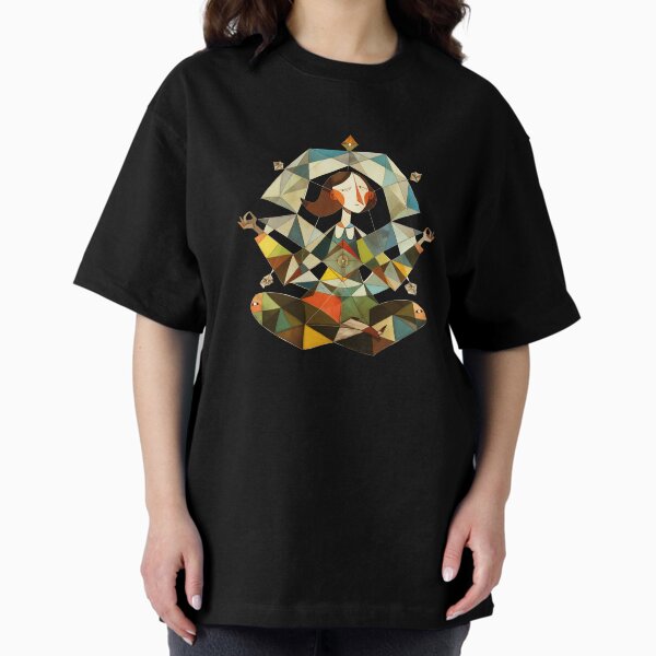 Item preview, Cubist style girl meditating designed and sold by allenrad.
