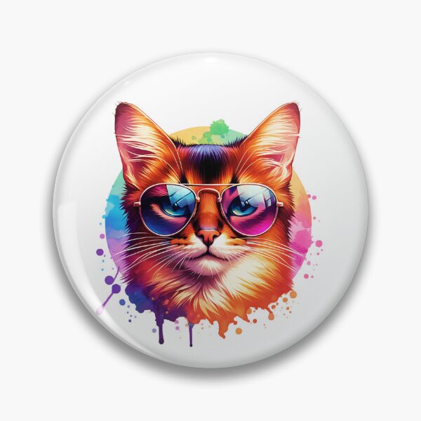 Artikelvorschau, Aquarell Somali Katze mit Sonnenbrille entworfen und verkauft von TheAnimalZ00.