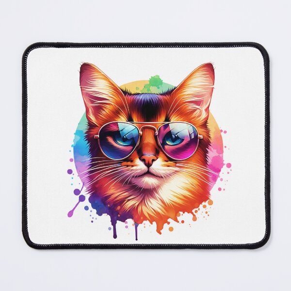 Item preview, Watercolor Somali Cat Wearing Sunglasses designed and sold by TheAnimalZ00.