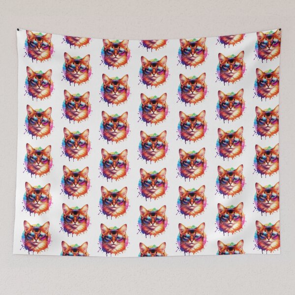 Item preview, Watercolor Somali Cat Wearing Sunglasses designed and sold by TheAnimalZ00.