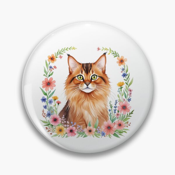 Artikelvorschau, Somali-Katze und Blumen entworfen und verkauft von TheAnimalZ00.