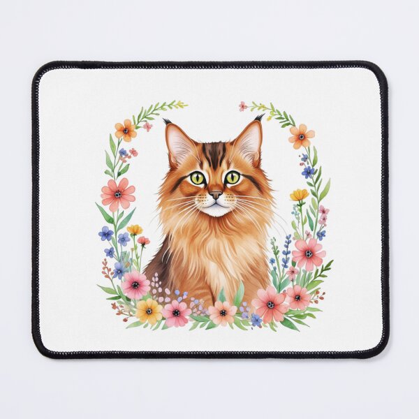 Item preview, Somali Cat And Flowers designed and sold by TheAnimalZ00.