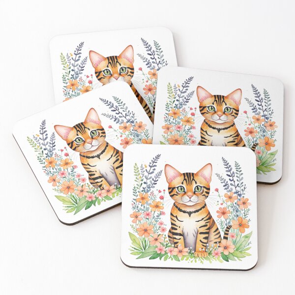 Aperçu de l'œuvre Chat Toyger et fleurs créée et vendue par TheAnimalZ00.