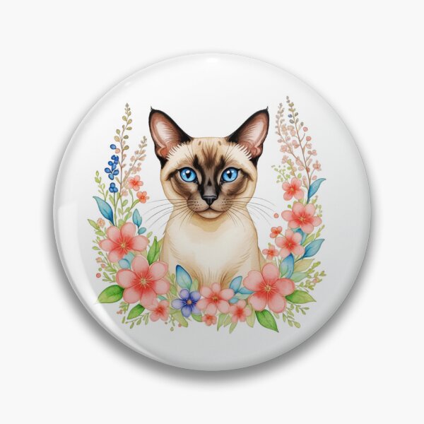 Item preview, Thai Siamese Cat And Flowers designed and sold by TheAnimalZ00.