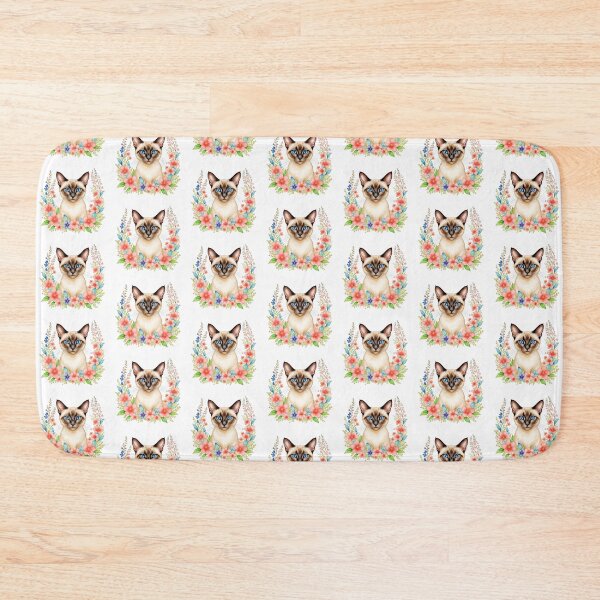 Item preview, Thai Siamese Cat And Flowers designed and sold by TheAnimalZ00.
