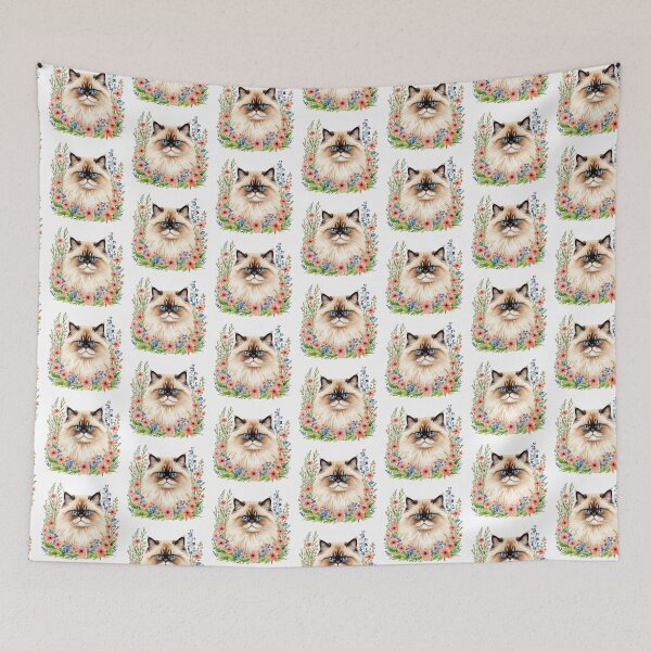 Item preview, Himalayan Cat And Flowers designed and sold by TheAnimalZ00.