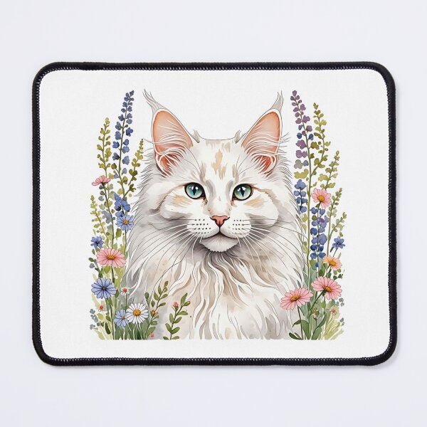 Item preview, Turkish Angora Cat And Flowers designed and sold by TheAnimalZ00.