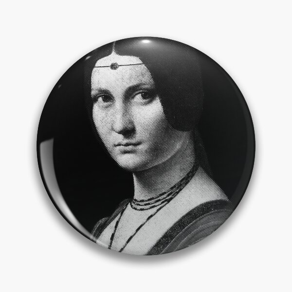 Artikelvorschau, LA BELLE FERRONNIERE / Leonardo Davinci / Porträt einer unbekannten Frau Weiß Monocolor entworfen und verkauft von pelagio.