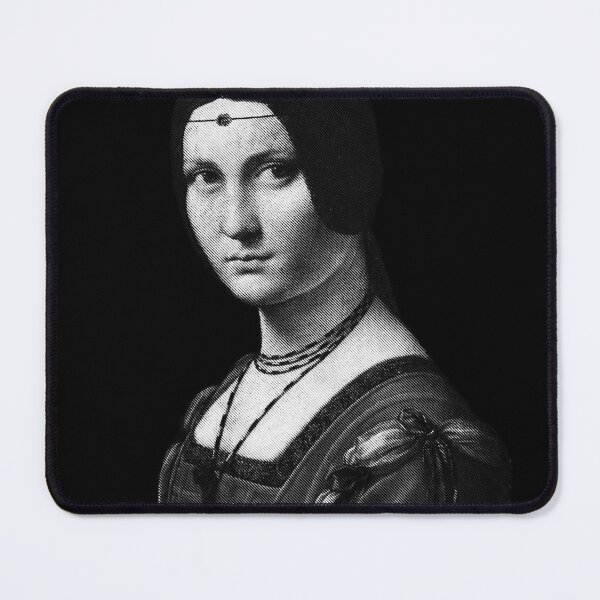 Artikelvorschau, LA BELLE FERRONNIERE / Leonardo Davinci / Porträt einer unbekannten Frau Weiß Monocolor entworfen und verkauft von pelagio.