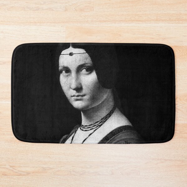 Artikelvorschau, LA BELLE FERRONNIERE / Leonardo Davinci / Porträt einer unbekannten Frau Weiß Monocolor entworfen und verkauft von pelagio.