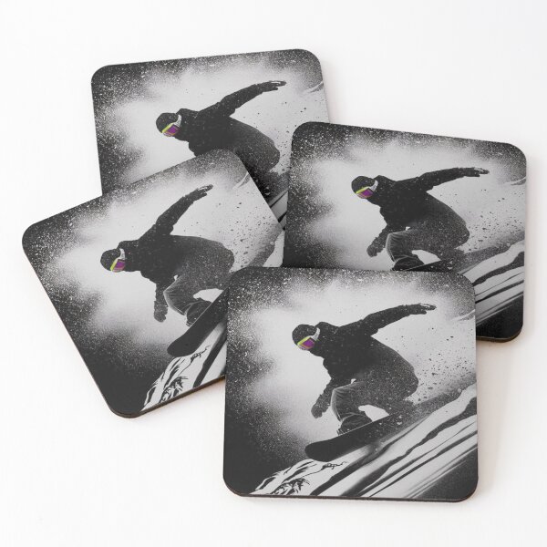 Item preview, Snowboarder in powder snow designed and sold by hitNmiss.
