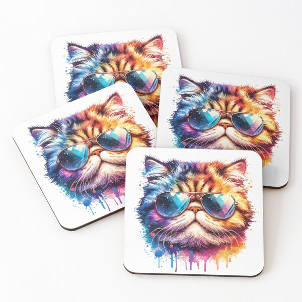 Item preview, Watercolor Selkirk Rex Cat Wearing Sunglasses designed and sold by TheAnimalZ00.