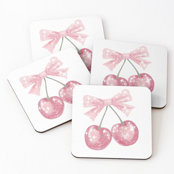 Item preview, Pink Cherry Ribbon Bow With Sparkles designed and sold by NesaArtSpace.
