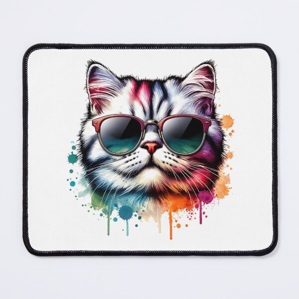 Item preview, Watercolor American Wirehair Cat Wearing Sunglasses designed and sold by TheAnimalZ00.