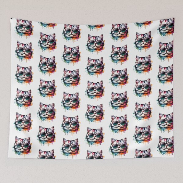 Item preview, Watercolor American Wirehair Cat Wearing Sunglasses designed and sold by TheAnimalZ00.