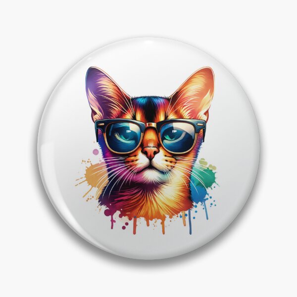Item preview, Watercolor Abyssinian Cat Wearing Sunglasses designed and sold by TheAnimalZ00.
