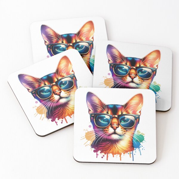 Item preview, Watercolor Abyssinian Cat Wearing Sunglasses designed and sold by TheAnimalZ00.