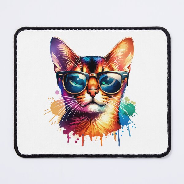 Item preview, Watercolor Abyssinian Cat Wearing Sunglasses designed and sold by TheAnimalZ00.