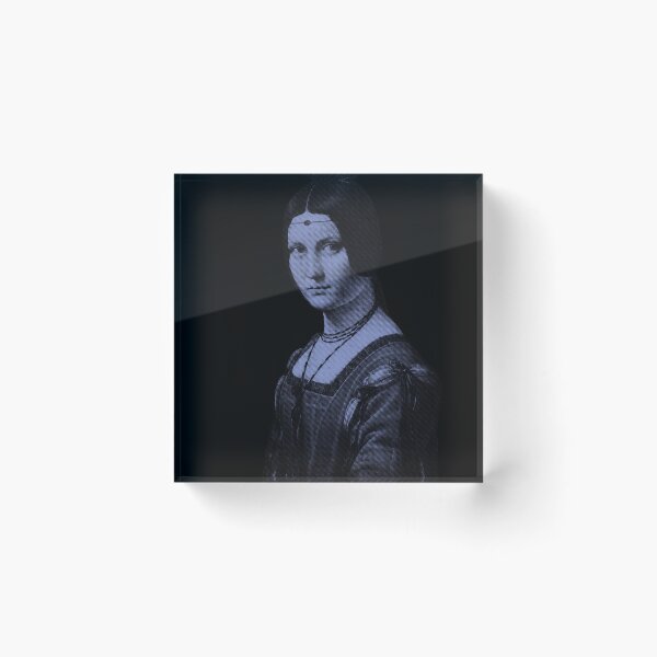 Artikelvorschau, LA BELLE FERRONNIERE / Leonardo Davinci / Porträt einer unbekannten Frau Blau Monocolor entworfen und verkauft von pelagio.