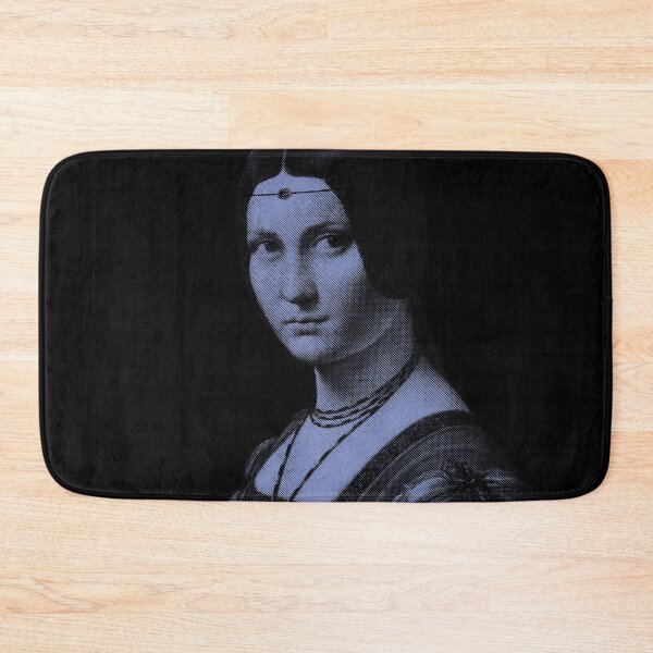 Artikelvorschau, LA BELLE FERRONNIERE / Leonardo Davinci / Porträt einer unbekannten Frau Blau Monocolor entworfen und verkauft von pelagio.