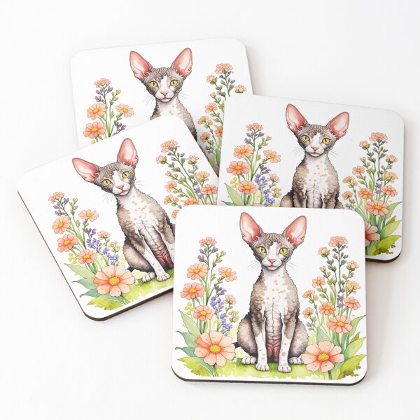 Item preview, Cornish Rex Cat And Flowers designed and sold by TheAnimalZ00.