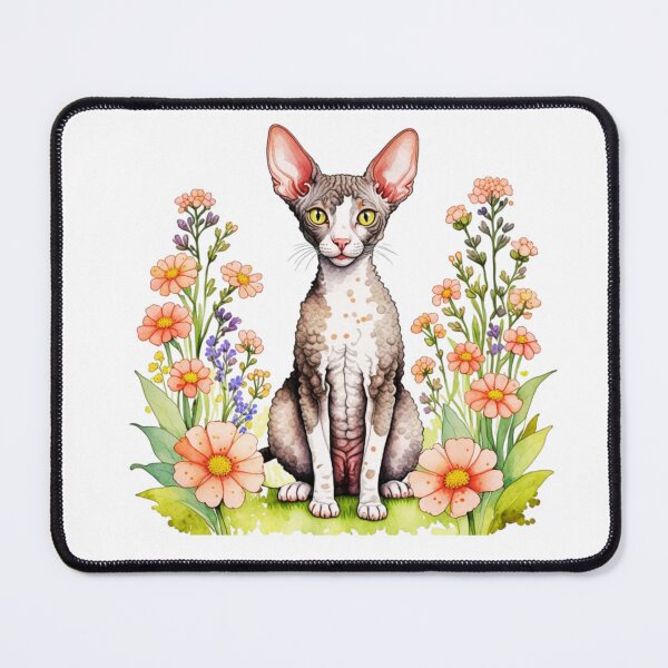 Item preview, Cornish Rex Cat And Flowers designed and sold by TheAnimalZ00.
