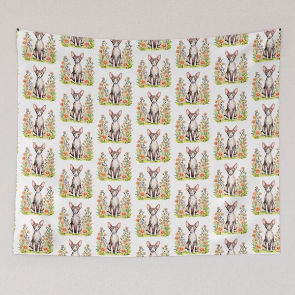 Item preview, Cornish Rex Cat And Flowers designed and sold by TheAnimalZ00.