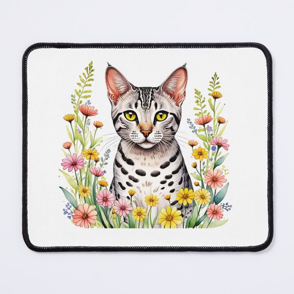 Item preview, Egyptian Mau Cat And Flowers designed and sold by TheAnimalZ00.