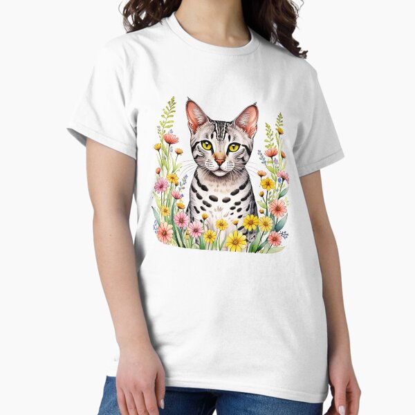 Item preview, Egyptian Mau Cat And Flowers designed and sold by TheAnimalZ00.