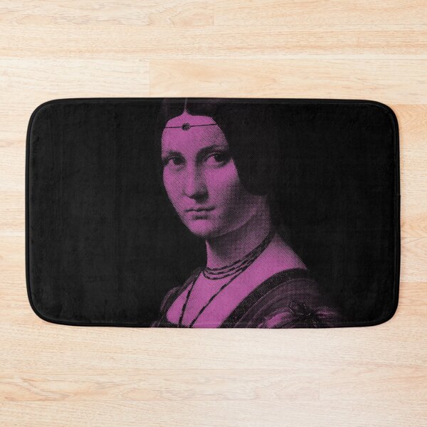 Artikelvorschau, LA BELLE FERRONNIERE / Leonardo Davinci / Porträt einer unbekannten Frau RosaLila Monocolor entworfen und verkauft von pelagio.