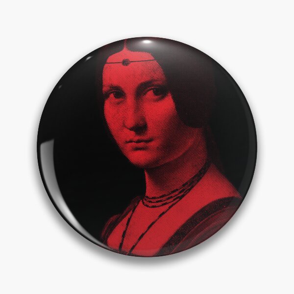 Artikelvorschau, LA BELLE FERRONNIERE / Leonardo Davinci / Porträt einer unbekannten Frau Rot Monocolor entworfen und verkauft von pelagio.