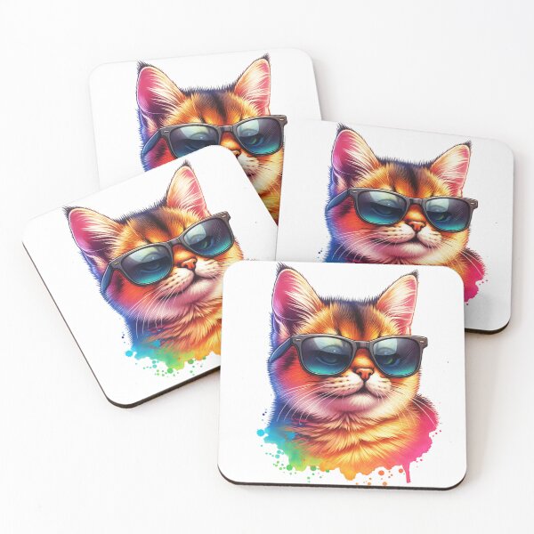 Item preview, Watercolor Chausie Cat Wearing Sunglasses designed and sold by TheAnimalZ00.