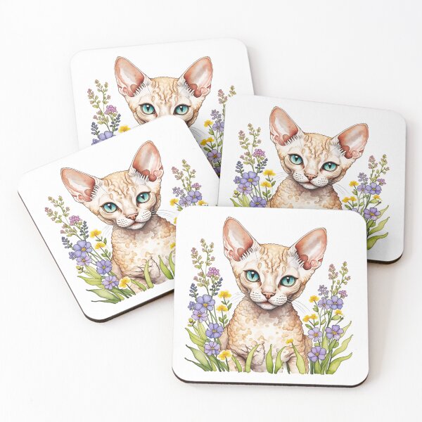 Item preview, Devon Rex Cat And Flowers designed and sold by TheAnimalZ00.