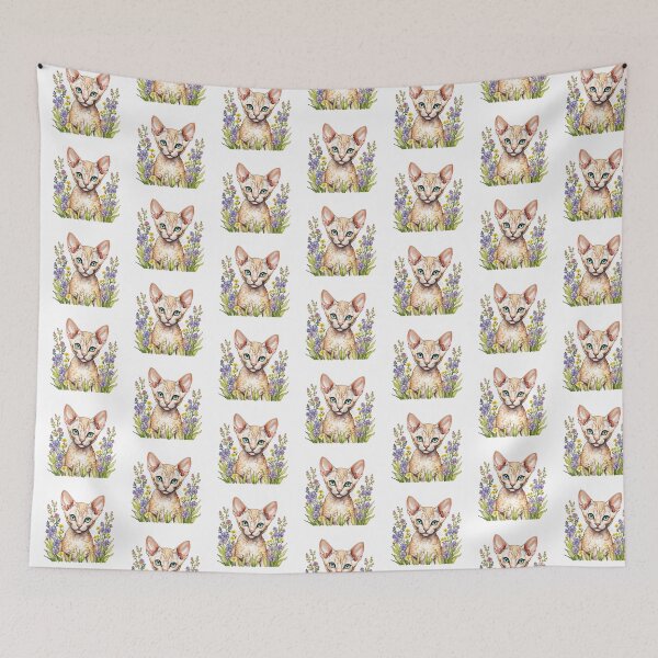 Item preview, Devon Rex Cat And Flowers designed and sold by TheAnimalZ00.