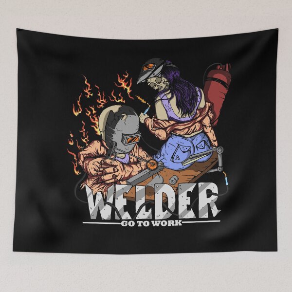Item preview, welder skull go to work designed and sold by damnoverload.
