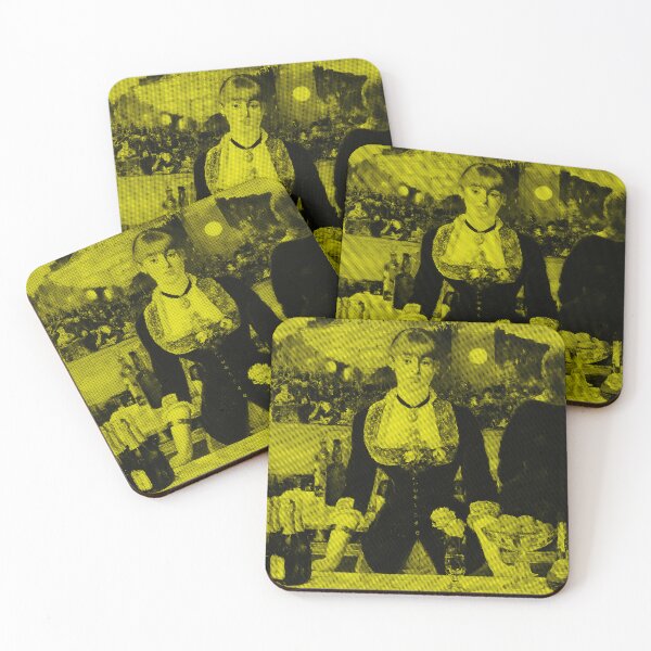 Item preview, A Bar at the Folies-Bergere / Edouard Manet / Monocolor diagonal design Yellow designed and sold by pelagio.