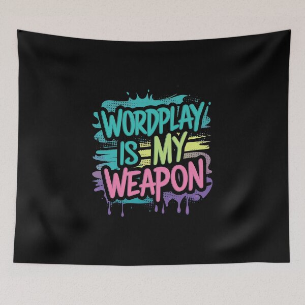 Item preview, Wordplay is my weapon Retro Rap Icons 90s Hip Hop Music Design designed and sold by RadDeck.