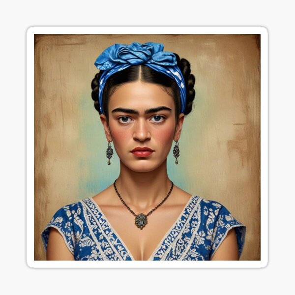 Item preview, Blue Greek Frida Kahlo designed and sold by randomeclectic.