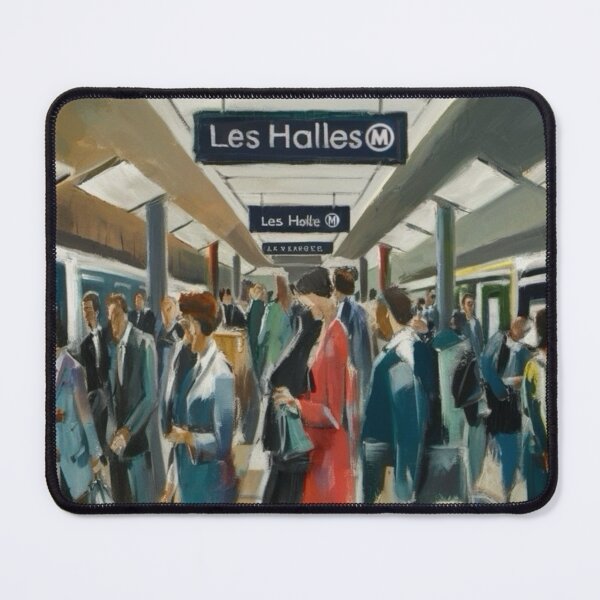 Item preview, Vibrant Paris Metro Station Painting at Les Halles designed and sold by CARRAANN.