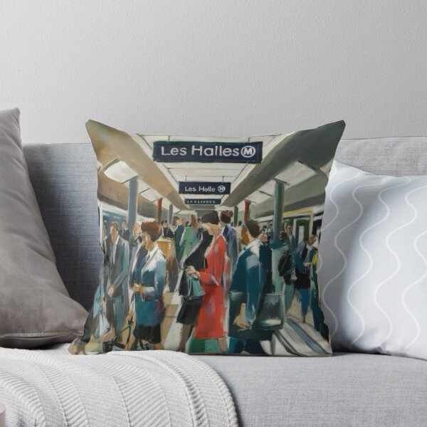Item preview, Vibrant Paris Metro Station Painting at Les Halles designed and sold by CARRAANN.